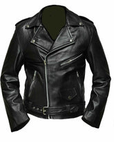 Classyak Terminator Real Leather Motorbike Jacket, Top Quality Sheep Black, Xs-5xl